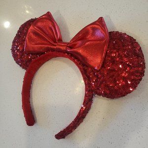 Red Sparkle and Shine Mickey Ears Headband